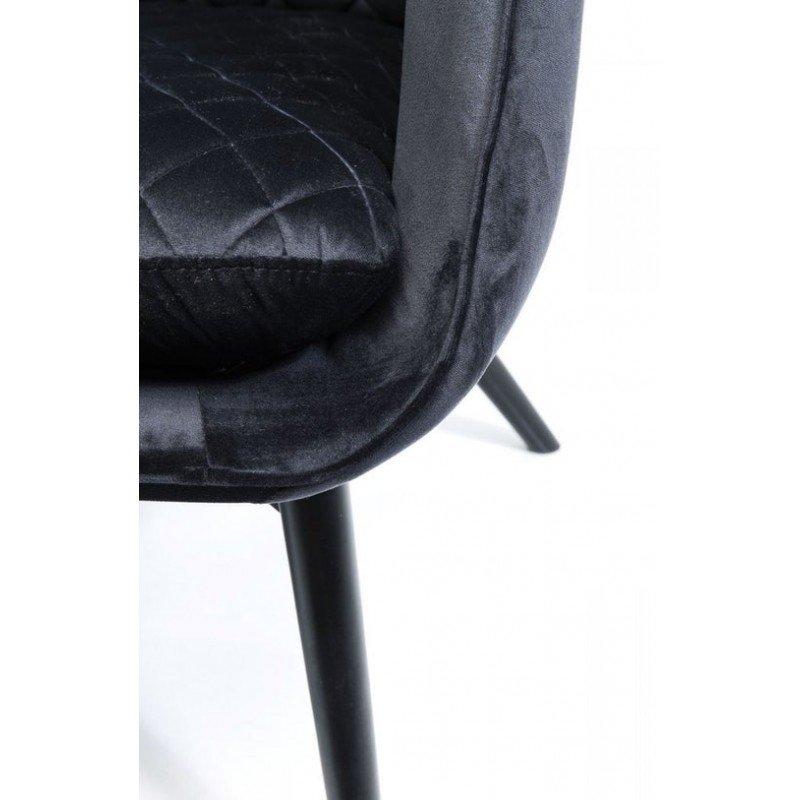 Armchair Tudor Velvet Black